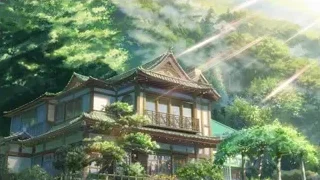 Japanese house in green forest — Your Name