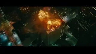 aerial view of city explosion at night — Furious Seven