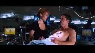 man and woman in laboratory with medical equipment — Iron Man