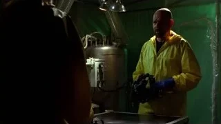 man in hazmat suit by industrial machine — Breaking Bad