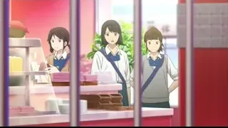 Three girls in uniform at bakery counter — I Want To Eat Your Pancreas