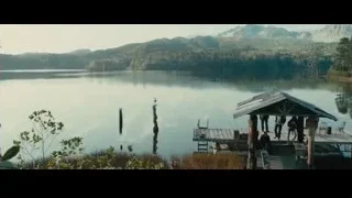 Lake with wooden pier and mountains — Furious Seven