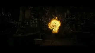 room with fire and smoke explosion — Harry Potter and the Deathly Hallows 2