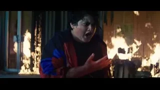 boy screaming in front of burning building — Deadpool 2