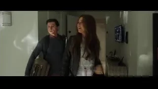 young man and woman standing in hallway — Spiderman: No Way Home
