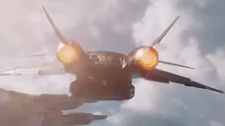 Fighter jets flying over aircraft carrier — The Avengers