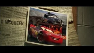 Lightning McQueen on track with blue car — Cars 3