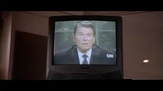 Ronald Reagan on television screen — American Psycho