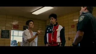 three people in yellow tiled room — The Dictator