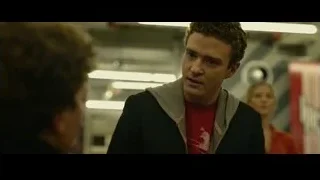 young man and woman talking in futuristic room — The Social Network