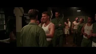men in uniform taking picture in dim room — Hacksaw Ridge