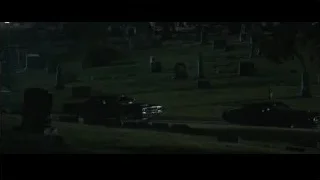 Two cars parked in night cemetery — Furious Seven