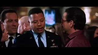 two men in military uniforms talking — Iron Man