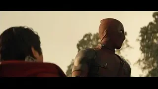 Spider-Man suit back to camera by tree — Deadpool 2