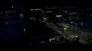 aerial view of city at night — Batman: The Dark Knight