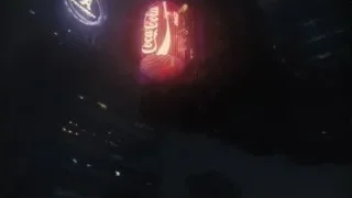 Futuristic city at night with neon lights — Blade Runner 2049