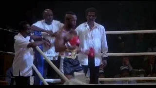 Boxer throwing punch in boxing ring — Rocky III