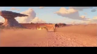 vehicles driving in desert landscape — Cars 3