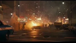 Chaotic street scene with fire at night — Joker