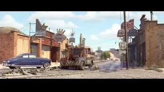 desert street with truck and vintage cars — Cars