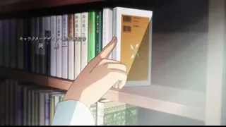 Hand pointing at book on bookshelf — I Want To Eat Your Pancreas
