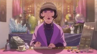 elderly woman with hat and Japanese menu — Weathering with You
