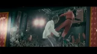 Two men fighting with sword on stage — The Karate Kid