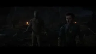 Spiderman and humanoid in dark forest with fire — Spiderman: No Way Home