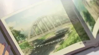 open book with bridge over river illustration — Your Name