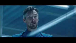 man's face in futuristic blue lit setting — Doctor Strange 2