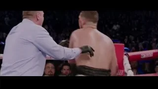 injured boxer in boxing ring — Creed