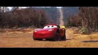Lightning McQueen driving on rural dirt road — Cars 3
