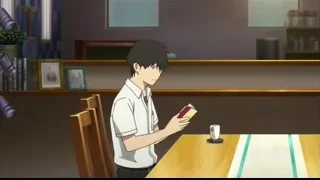 young man reading red book at wooden table — I Want To Eat Your Pancreas