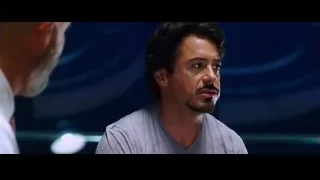 Tony Stark in tense conversation — Iron Man
