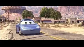 Lightning McQueen driving on desert road — Cars