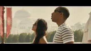 man and woman on balcony overlooking city — Furious Seven