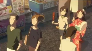 children at a food stall on street — Weathering with You