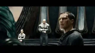 Man in armor holding sword in futuristic setting — Superman: Man of Steel