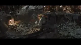 Worker walking through construction site hole — Iron Man 3