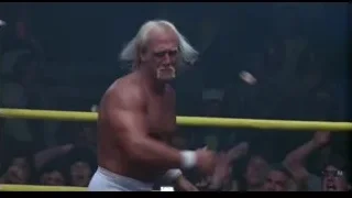Hulk Hogan wrestling in a ring — Rocky III