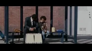 Man and boy sitting on bench — The Persuit of Happyness