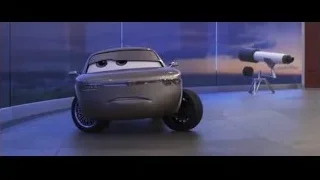 cartoon car in room with city view — Cars 3
