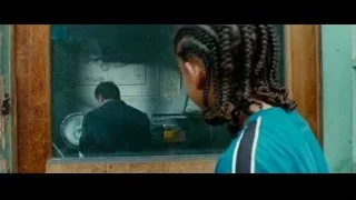 young girl looking out window at man — The Karate Kid