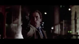 large explosion on street at night — American Psycho