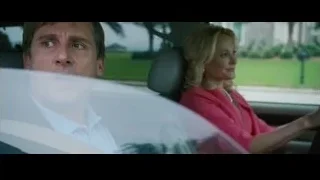 man and woman in car looking concerned — The Big Short