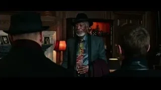 elderly man talking to men by fireplace — Now You See Me 2