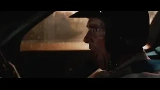 Dark foggy street at night with streetlights — Ford v Ferrari