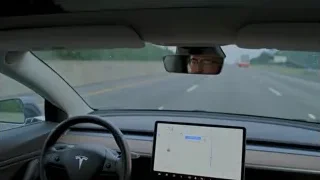Tesla car interior driving with map — Elon Musk: Return to Space