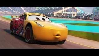 Yellow car racing on track — Cars 3