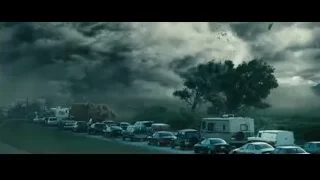 cars and rubble under ominous sky — Superman: Man of Steel